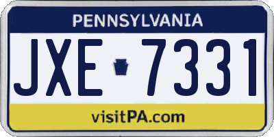 PA license plate JXE7331