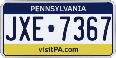 PA license plate JXE7367