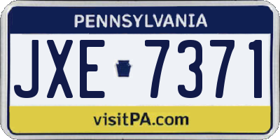 PA license plate JXE7371