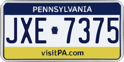 PA license plate JXE7375