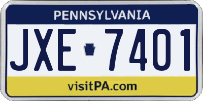 PA license plate JXE7401
