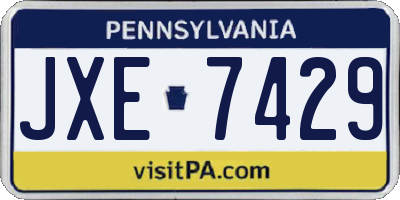 PA license plate JXE7429