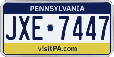 PA license plate JXE7447
