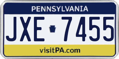 PA license plate JXE7455