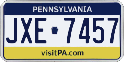 PA license plate JXE7457