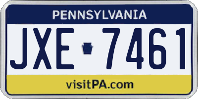 PA license plate JXE7461