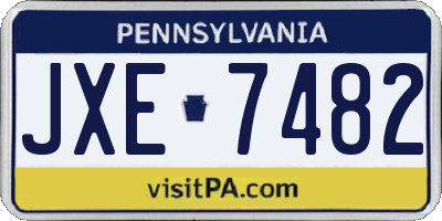 PA license plate JXE7482