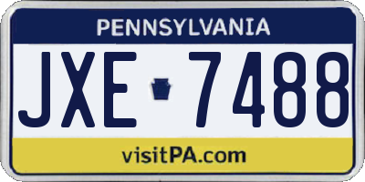 PA license plate JXE7488