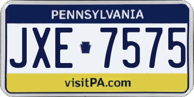 PA license plate JXE7575