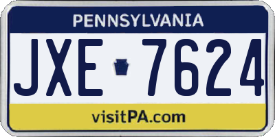PA license plate JXE7624
