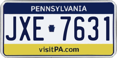 PA license plate JXE7631