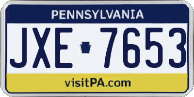 PA license plate JXE7653