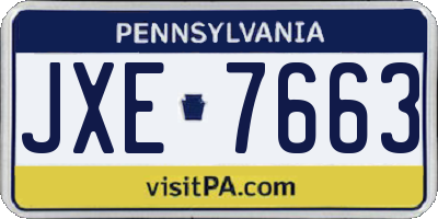 PA license plate JXE7663