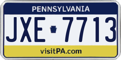 PA license plate JXE7713