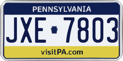 PA license plate JXE7803