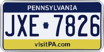 PA license plate JXE7826