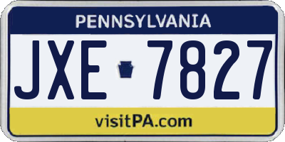 PA license plate JXE7827