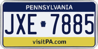 PA license plate JXE7885