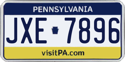 PA license plate JXE7896