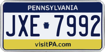 PA license plate JXE7992