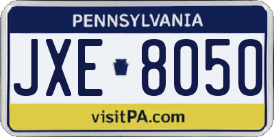 PA license plate JXE8050