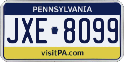 PA license plate JXE8099