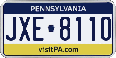 PA license plate JXE8110