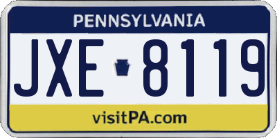 PA license plate JXE8119