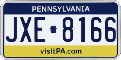 PA license plate JXE8166
