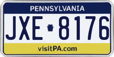 PA license plate JXE8176
