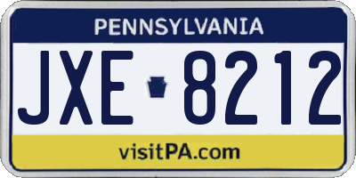 PA license plate JXE8212