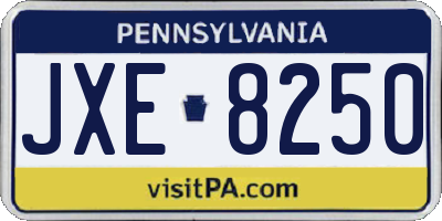 PA license plate JXE8250