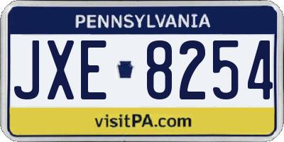 PA license plate JXE8254