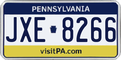 PA license plate JXE8266