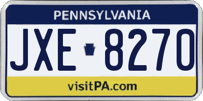 PA license plate JXE8270