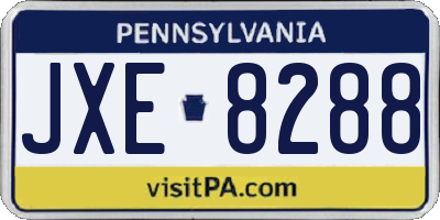 PA license plate JXE8288