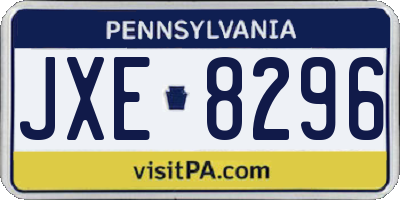 PA license plate JXE8296