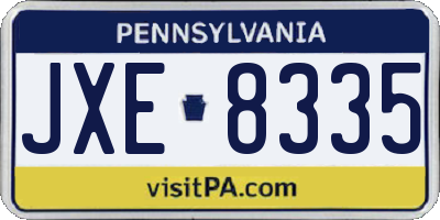 PA license plate JXE8335