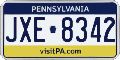 PA license plate JXE8342