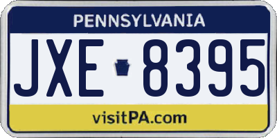 PA license plate JXE8395