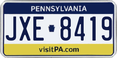 PA license plate JXE8419