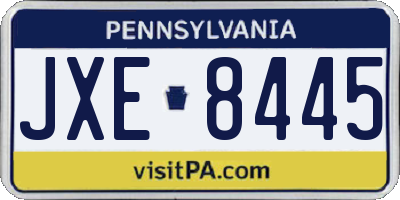 PA license plate JXE8445