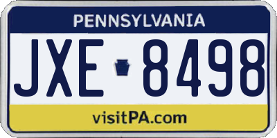 PA license plate JXE8498