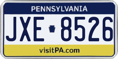PA license plate JXE8526