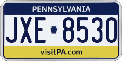 PA license plate JXE8530
