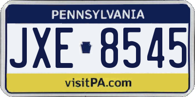 PA license plate JXE8545