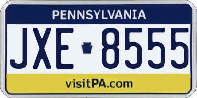 PA license plate JXE8555
