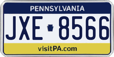 PA license plate JXE8566