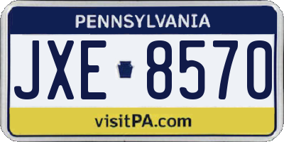 PA license plate JXE8570