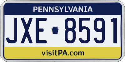 PA license plate JXE8591